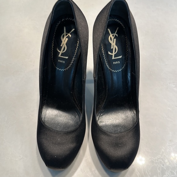 YSL Black Satin platform heels - Picture 2 of 8